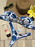 Lua Blue Strapless Reversible Bikini Set