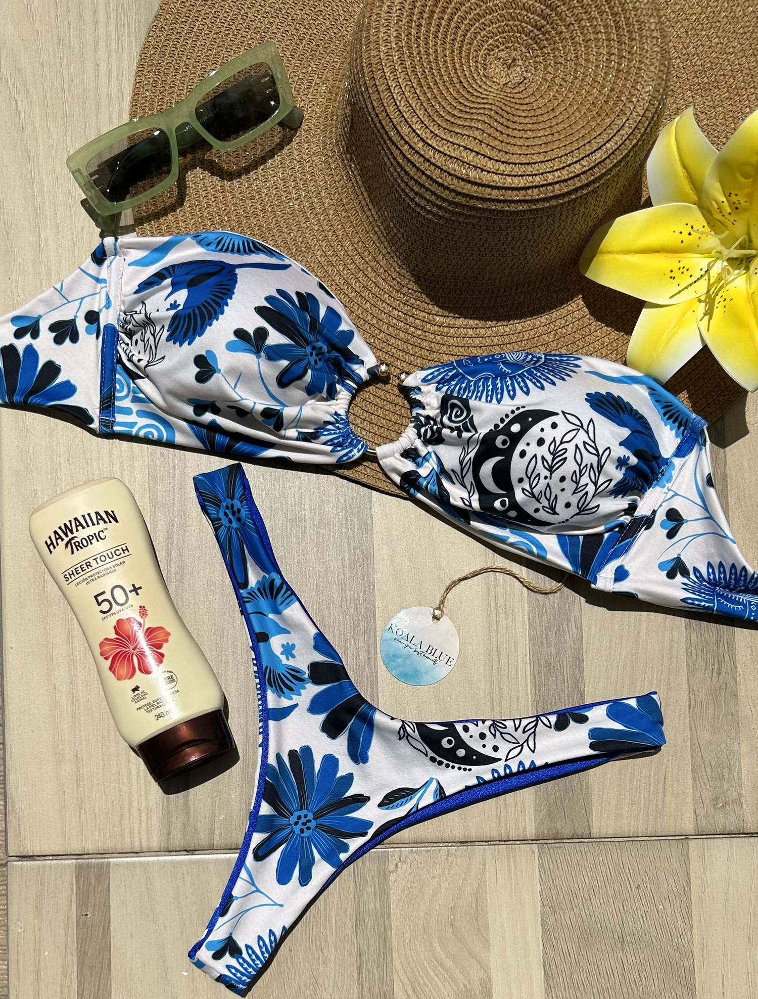 Lua Blue Strapless Reversible Bikini Set