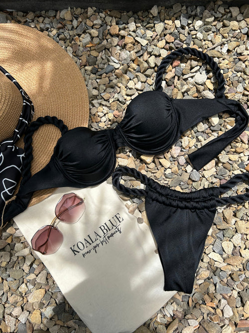 Aloha Black Push-Up Bikini Set