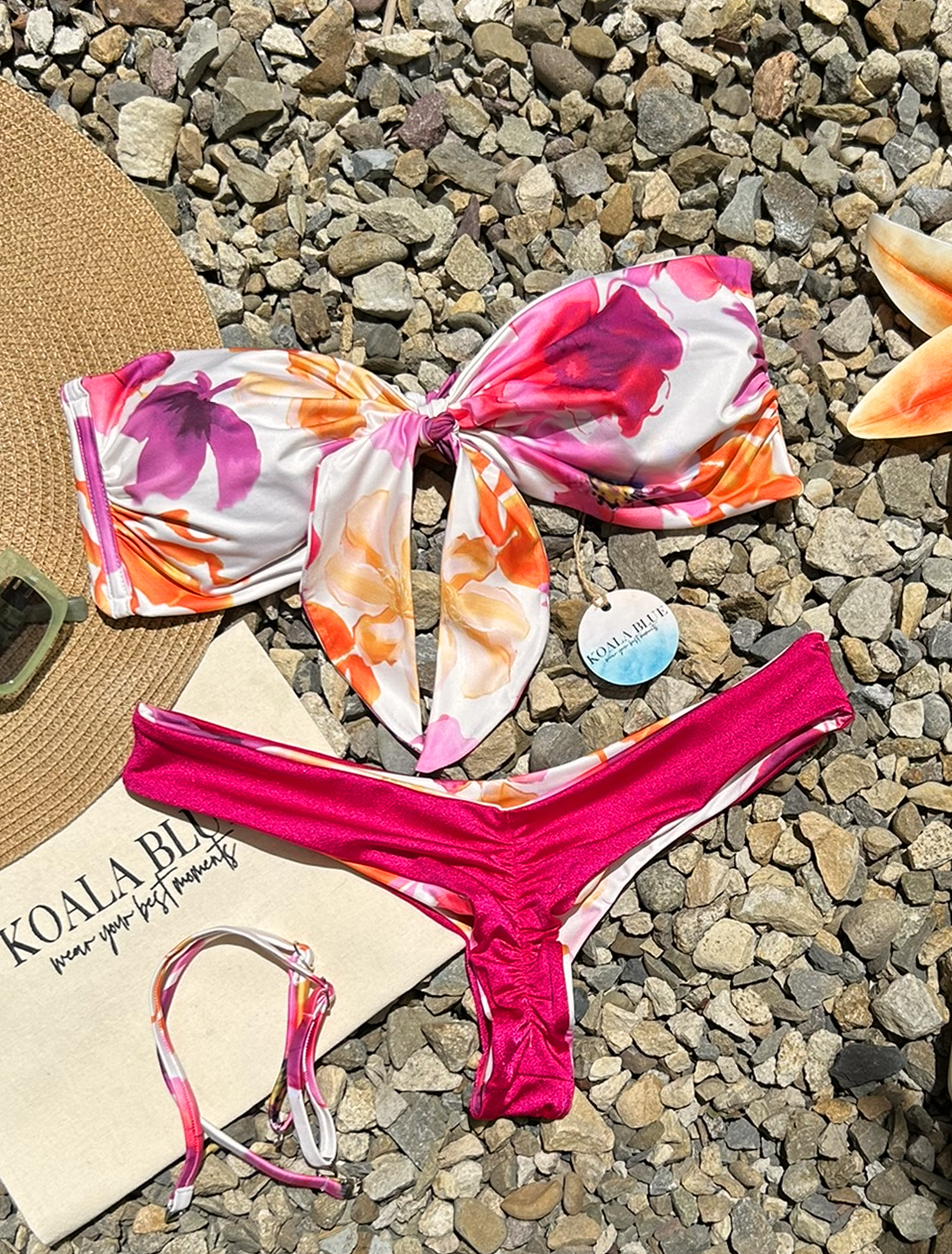 Salina Fuchsia Floral Reversible Bikini Set