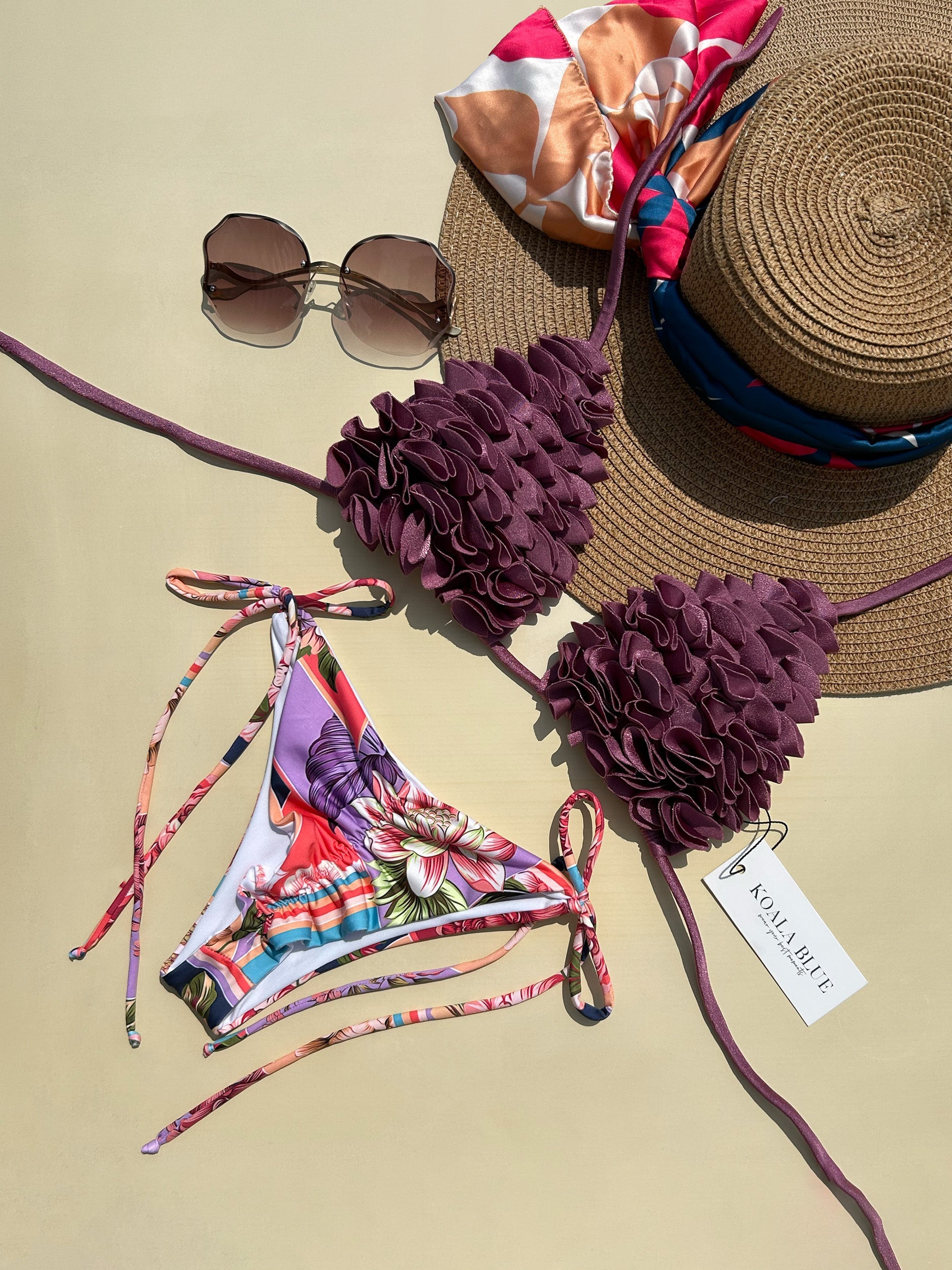 Flower's Beach Plum Reversible Bikini Set
