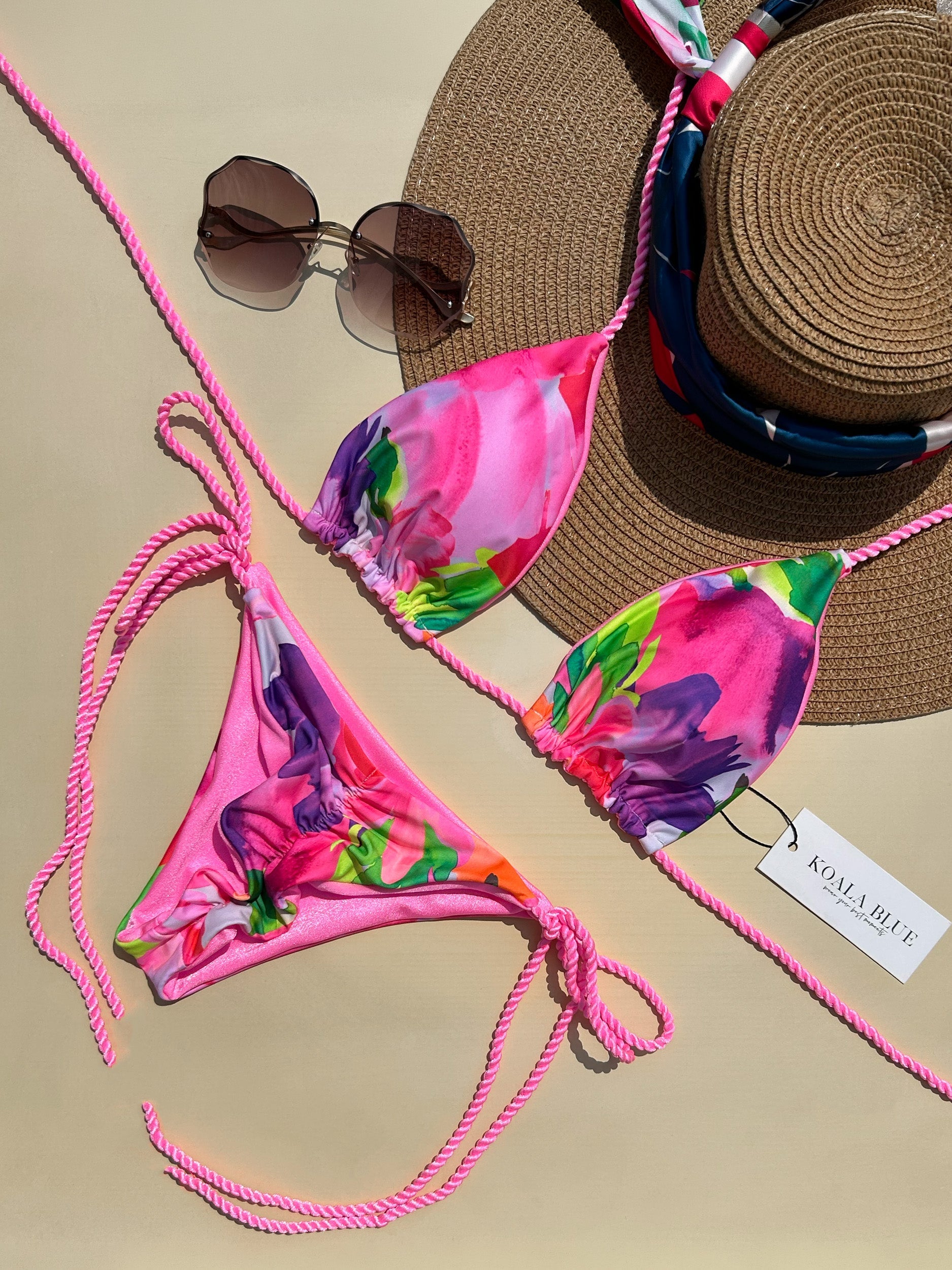Tulum Pink Reversible Bikini Set