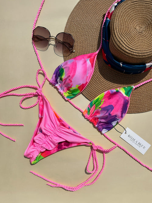 Tulum Pink Reversible Bikini Set