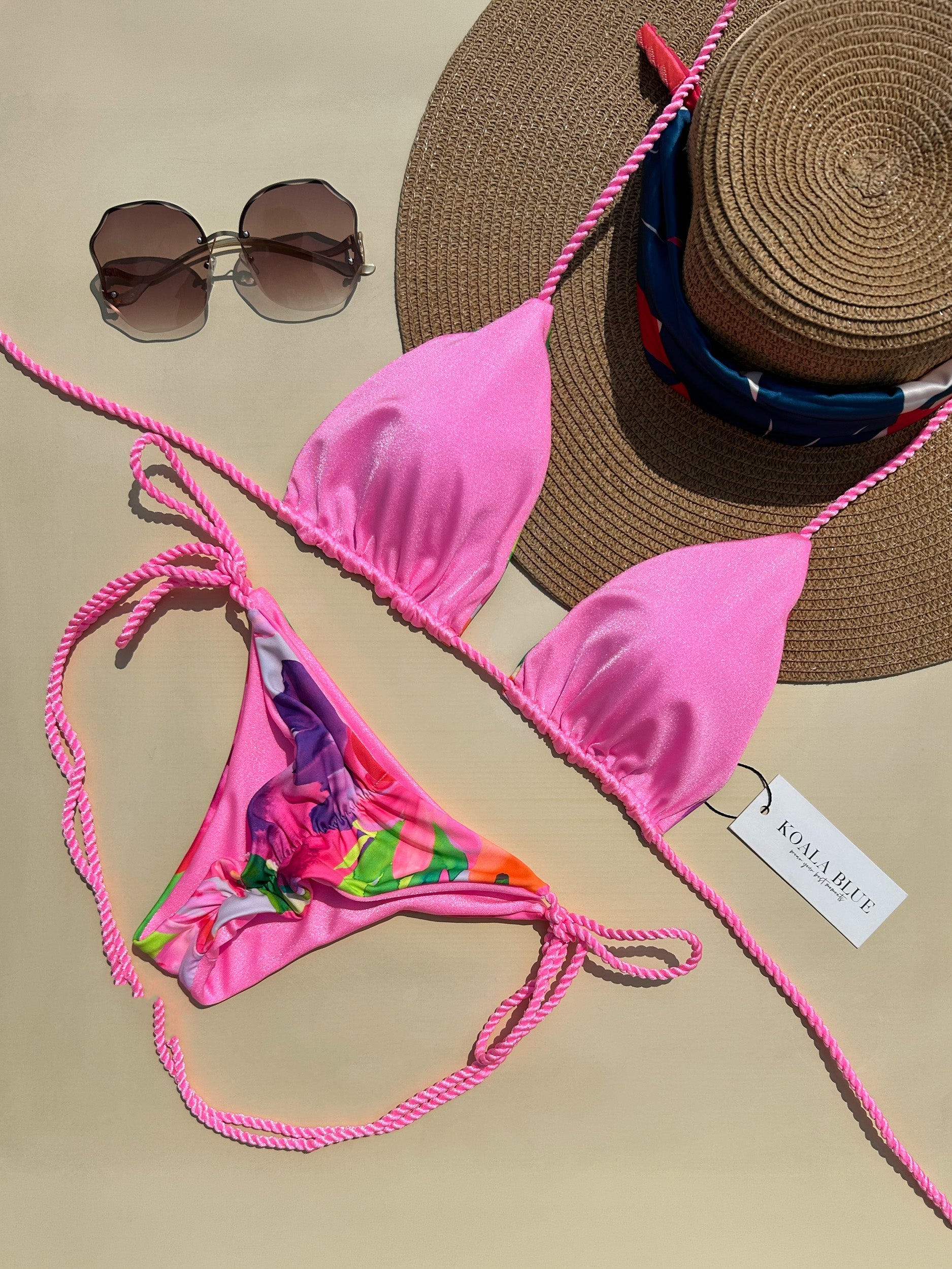 Tulum Pink Reversible Bikini Set