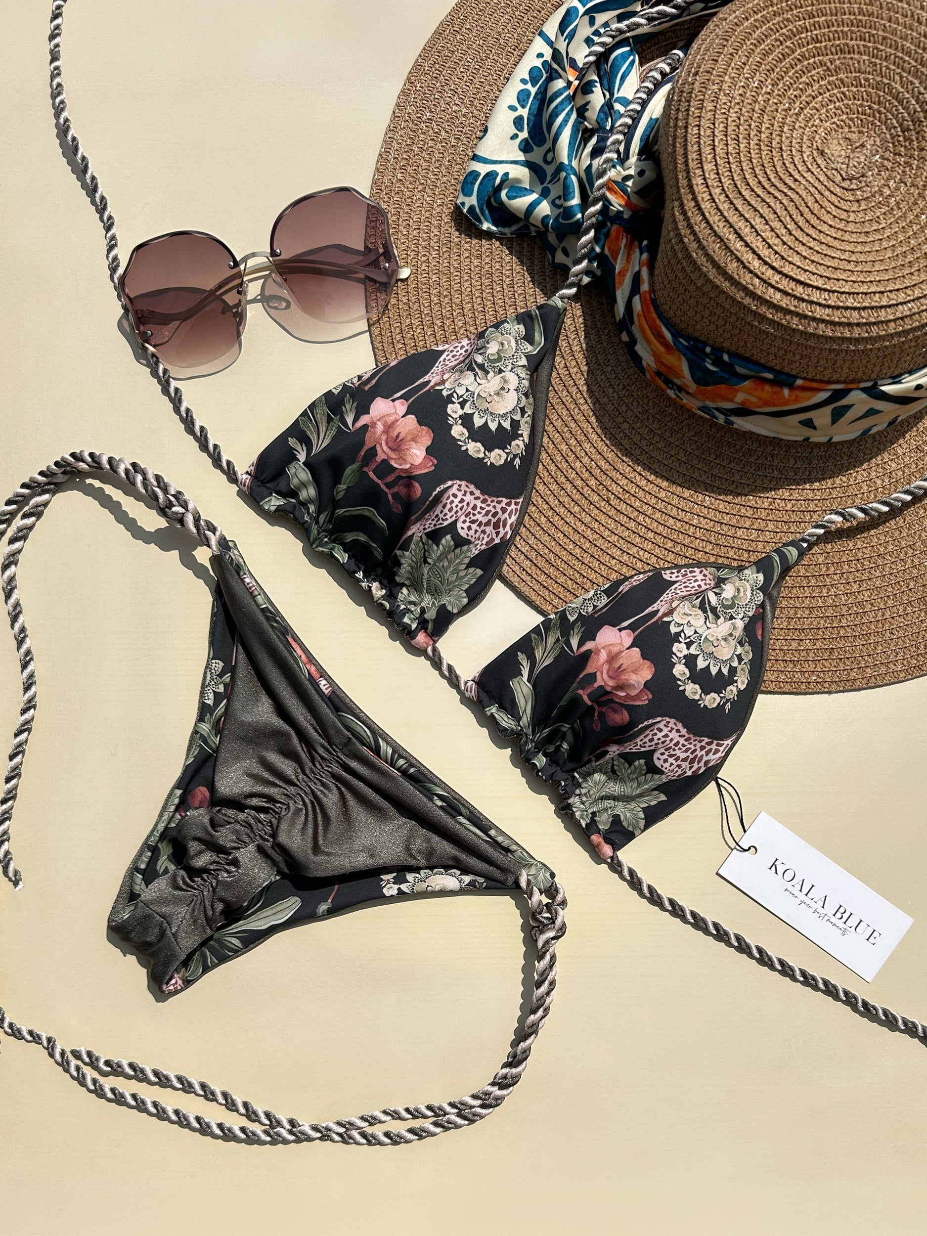 Tulum Olive Reversible Bikini Set