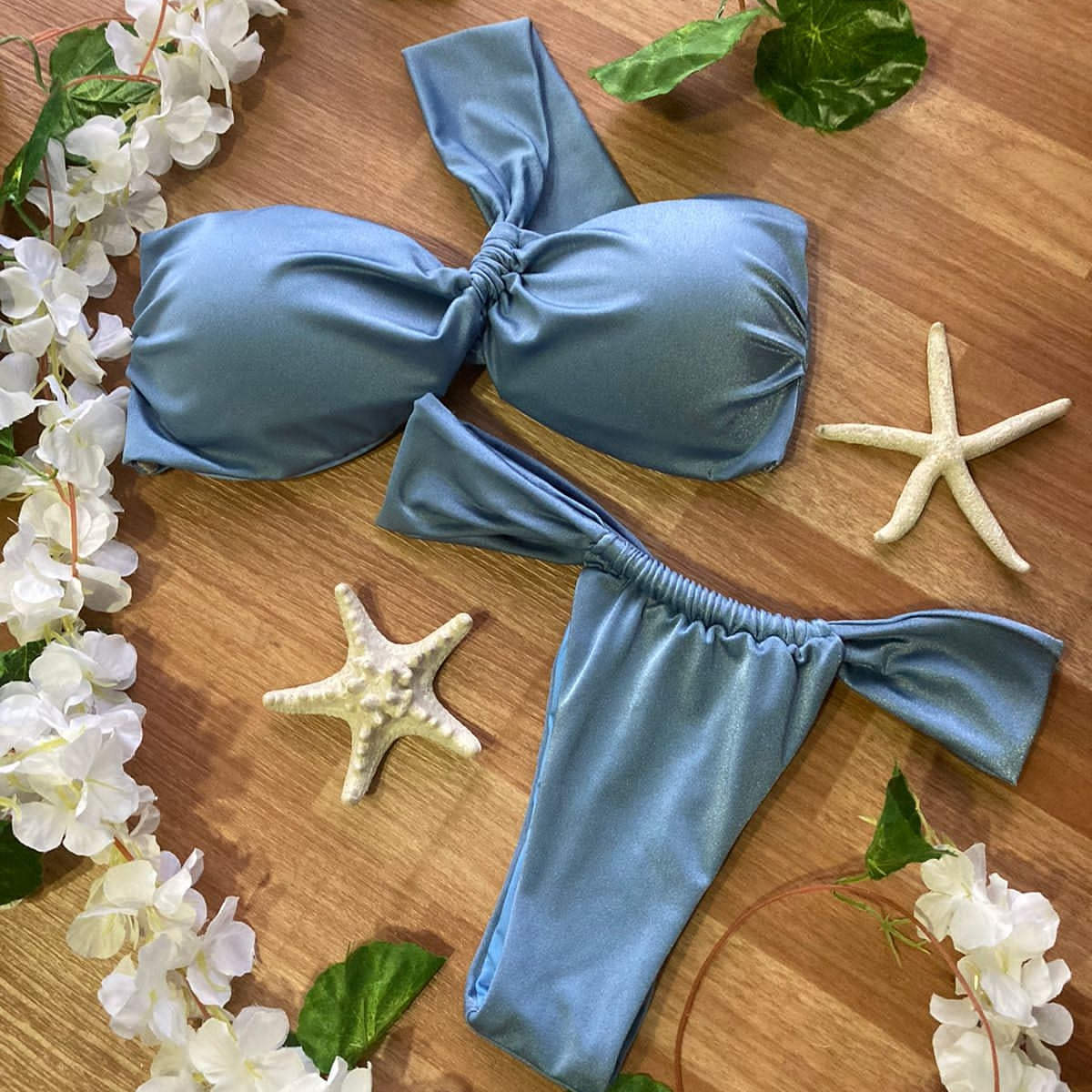 Bande Blue Bandeau Bikini Set