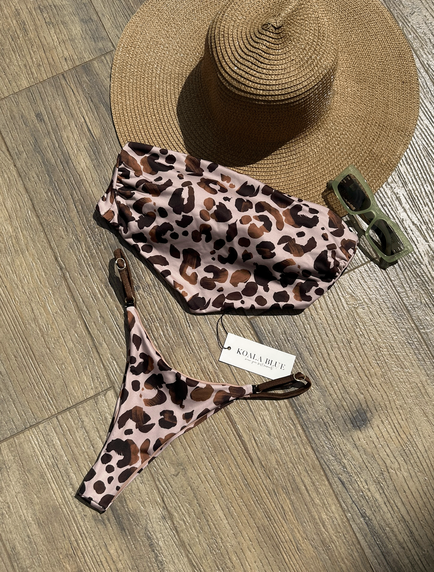 Monroe Animal Print Strapless Bikini Set