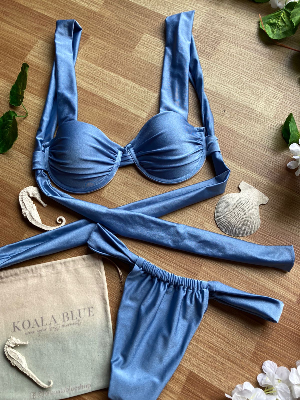 Perla Blue Push-Up Bikini Set