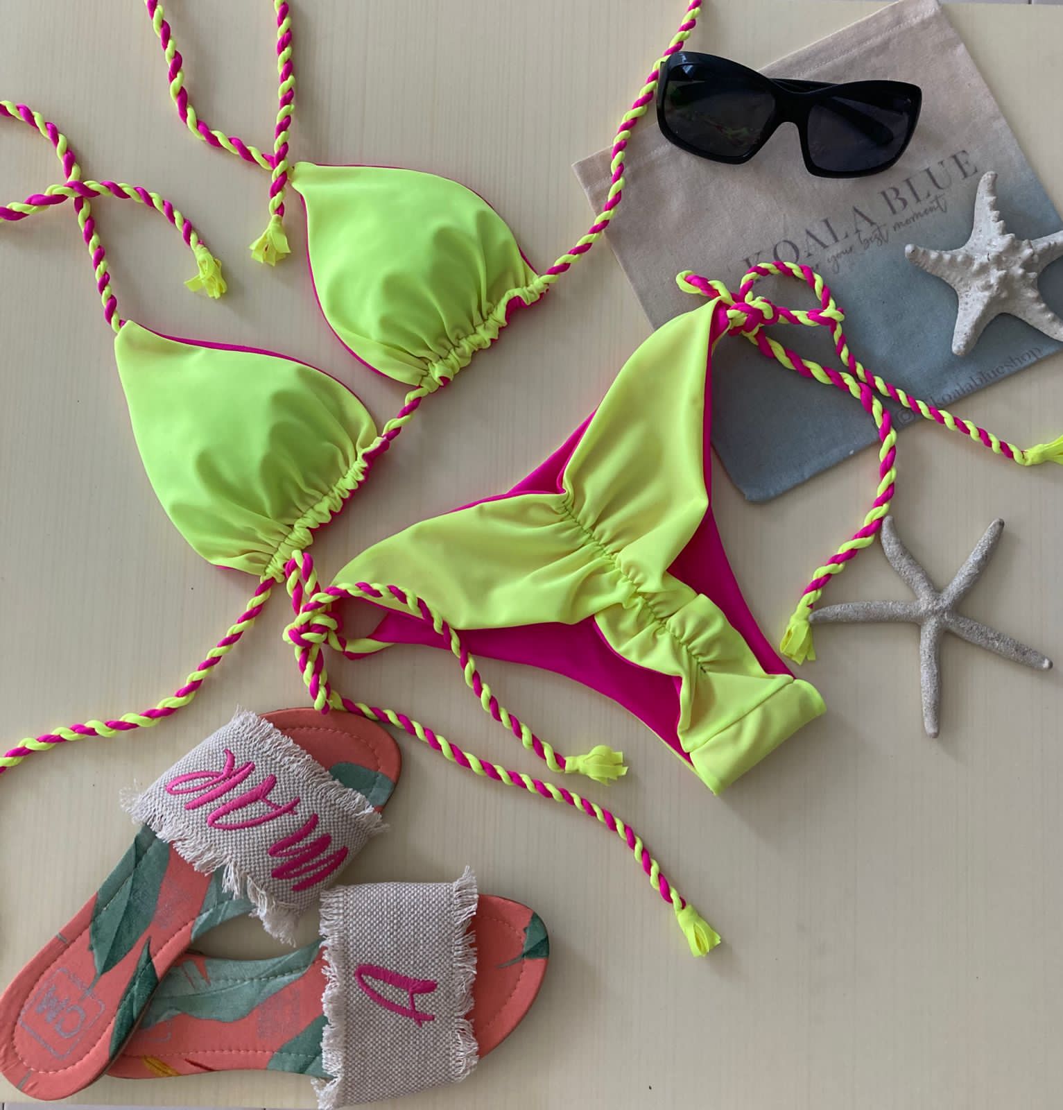 Tulum Fuchsia Reversible Bikini Set