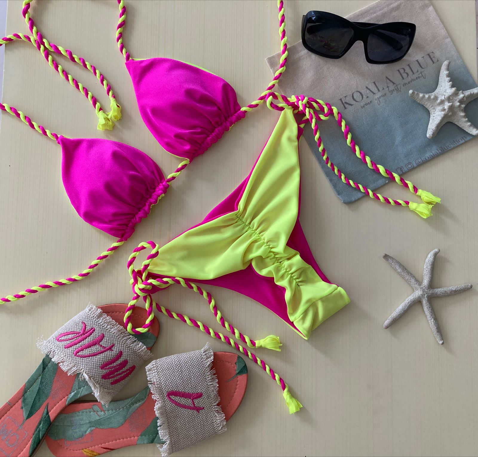 Tulum Fuchsia Reversible Bikini Set