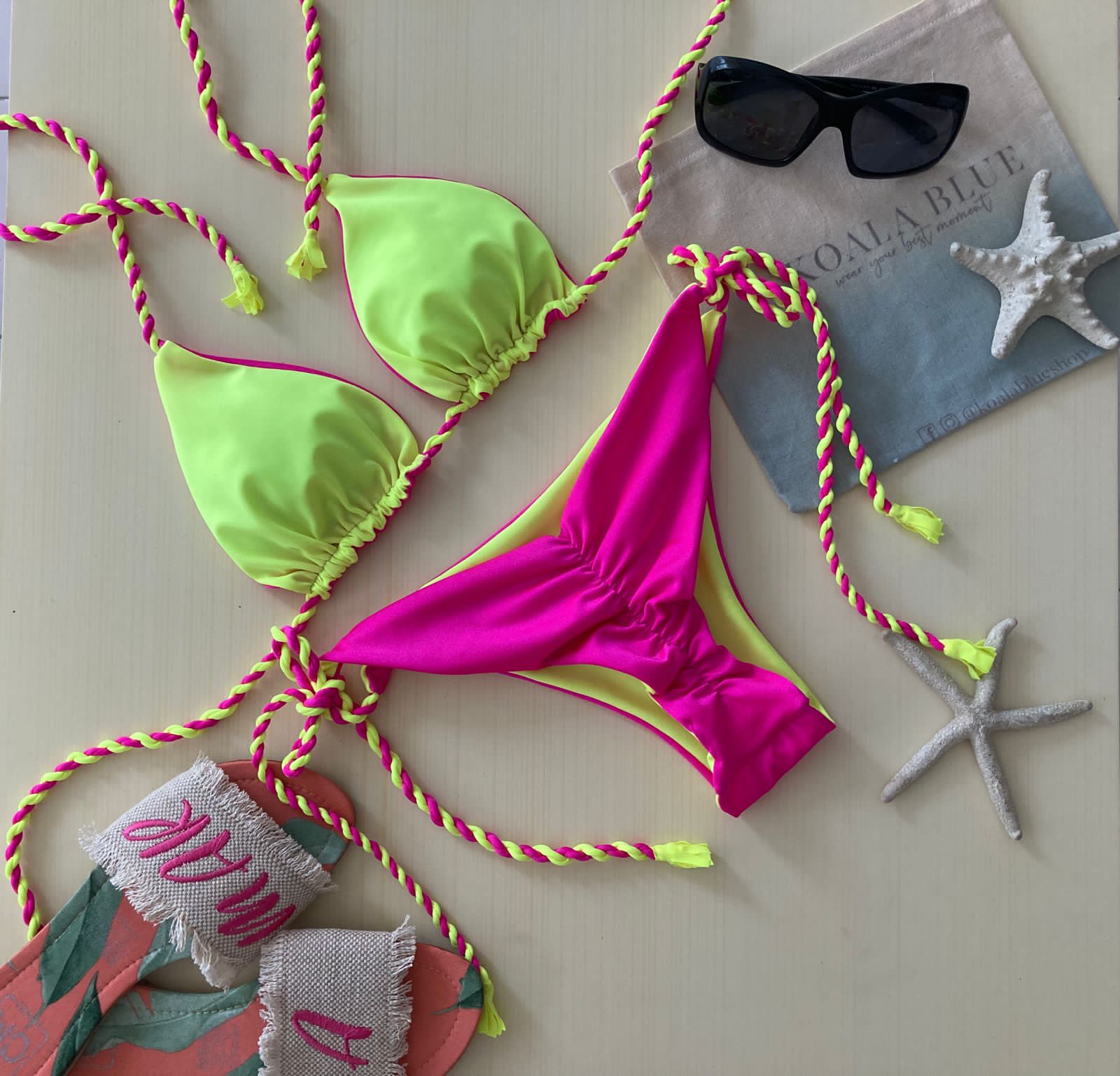 Tulum Fuchsia Reversible Bikini Set