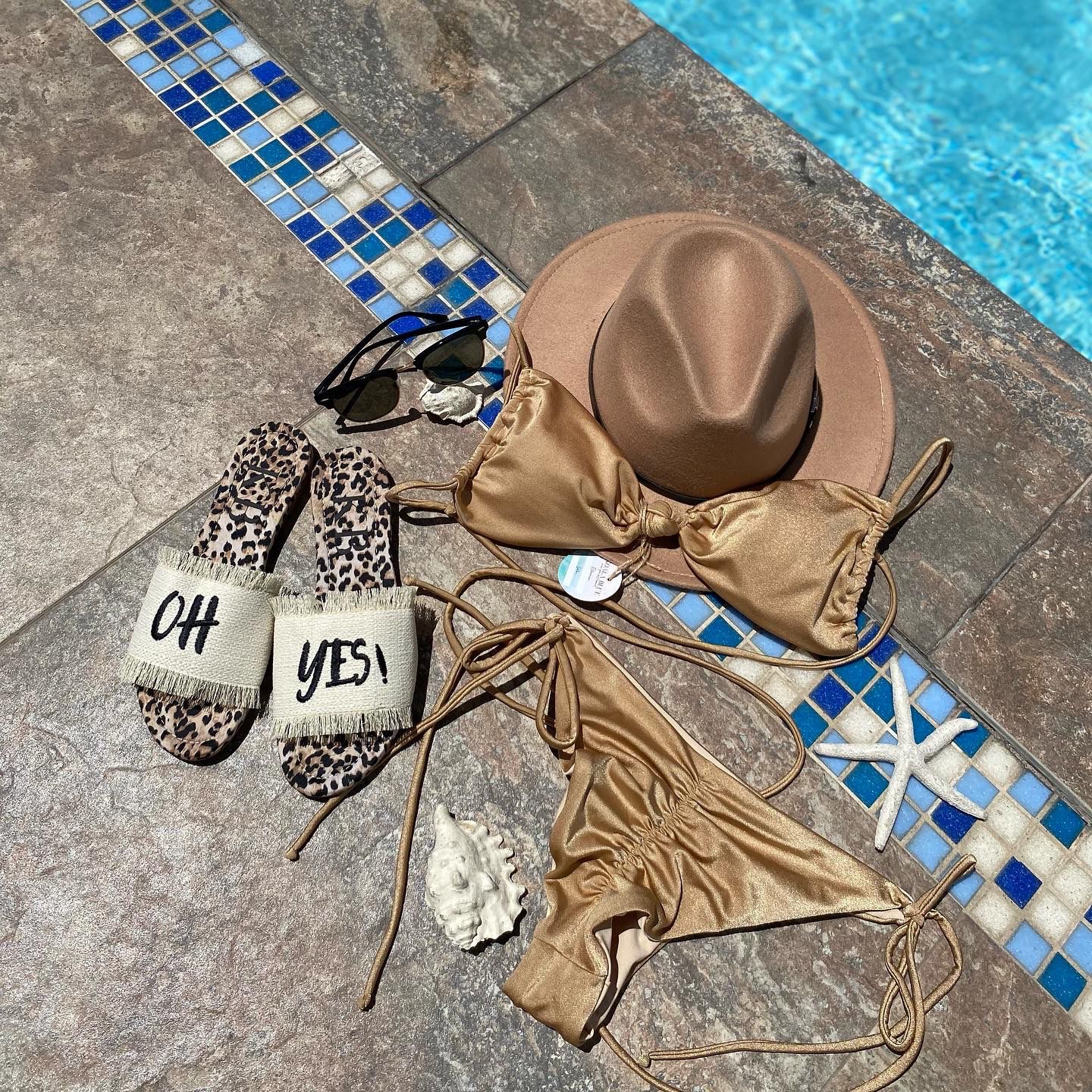 Crystal Sands Gold Bikini Set