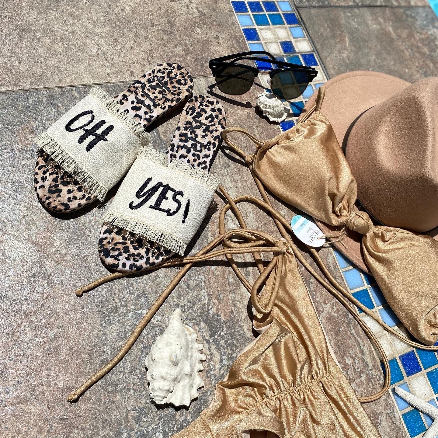 Crystal Sands Gold Bikini Set