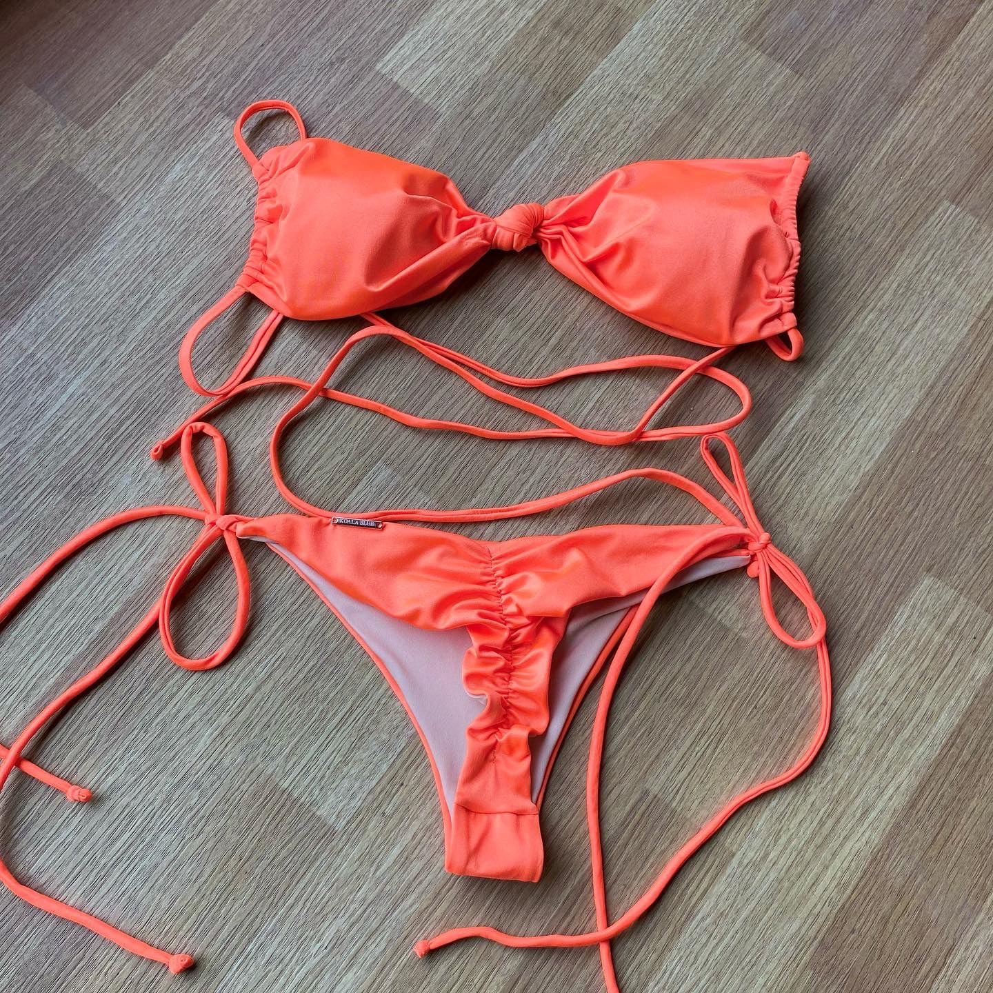 Crystal Sands Neon Orange Bikini Set