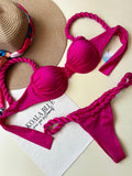 Aloha Deep Fuchsia Push-Up Bikini Set