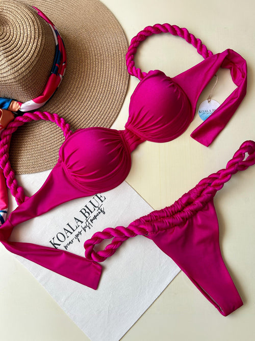 Aloha Deep Fuchsia Push-Up Bikini Set