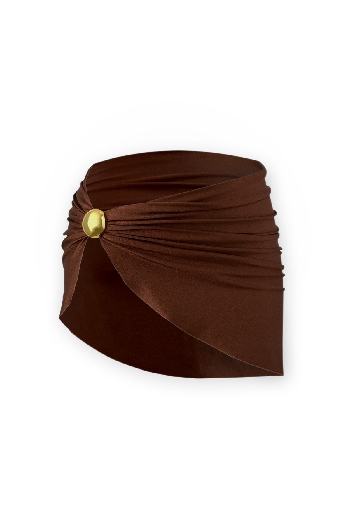 Gia Gold Button Mini Sarong - Espresso