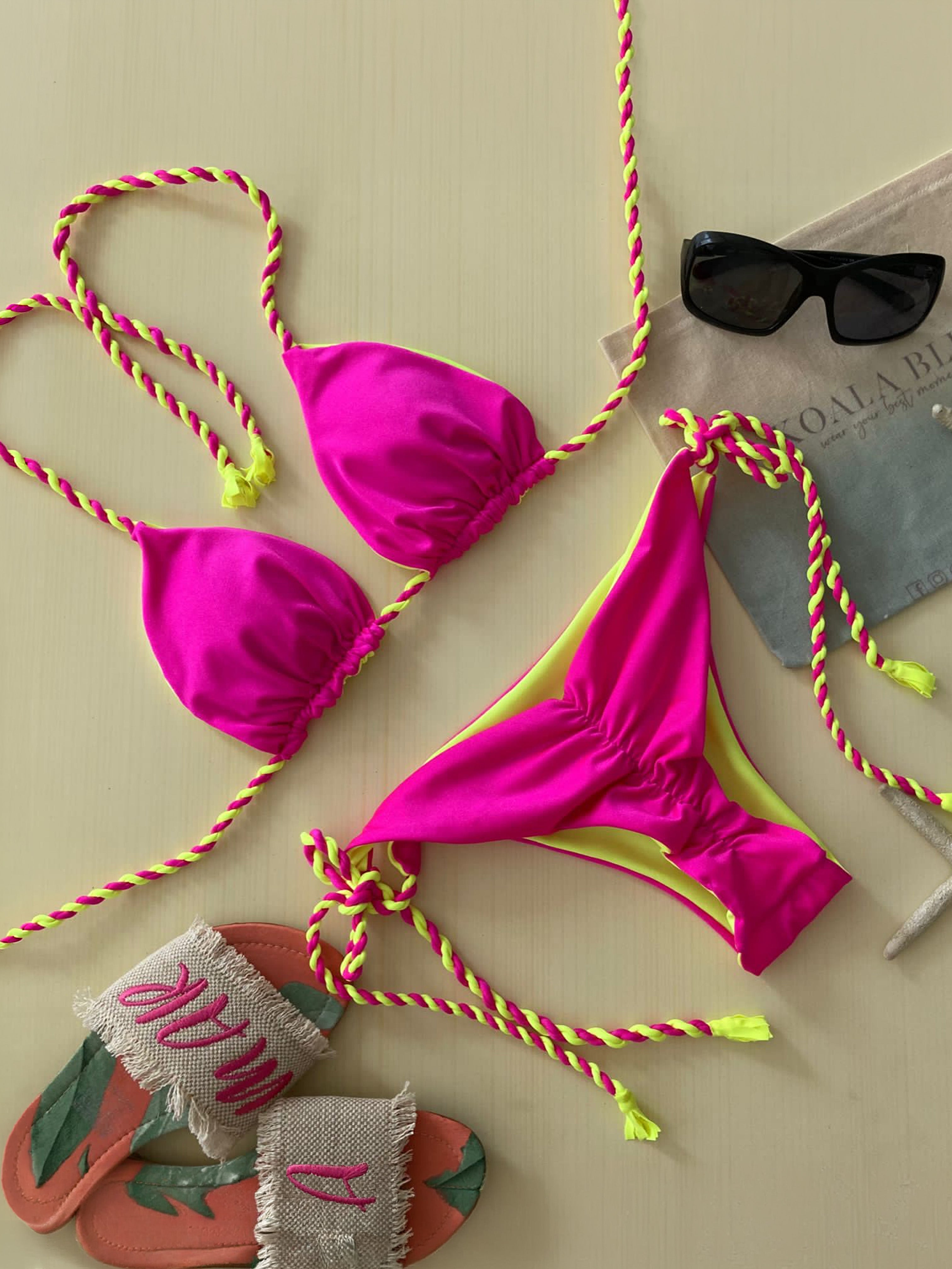 Tulum Fuchsia Reversible Bikini Set